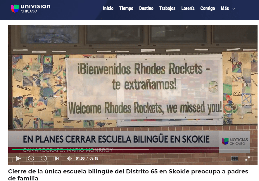 Cierre de la única escuela bilingüe del Distrito 65 en Skokie preocupa a padres de familia | Closure of District 65’s only bilingual school in Skokie worries&nbsp;parents